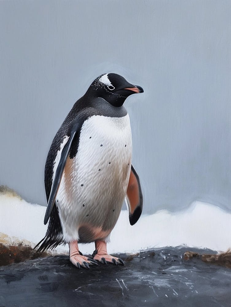 Adlie Penguin Ross Island Oil Painting 4