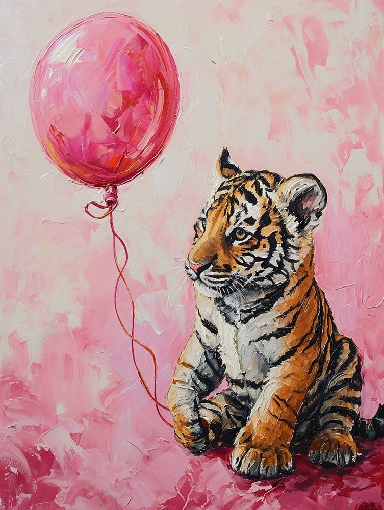 Cute Tiger 4 With Balloon