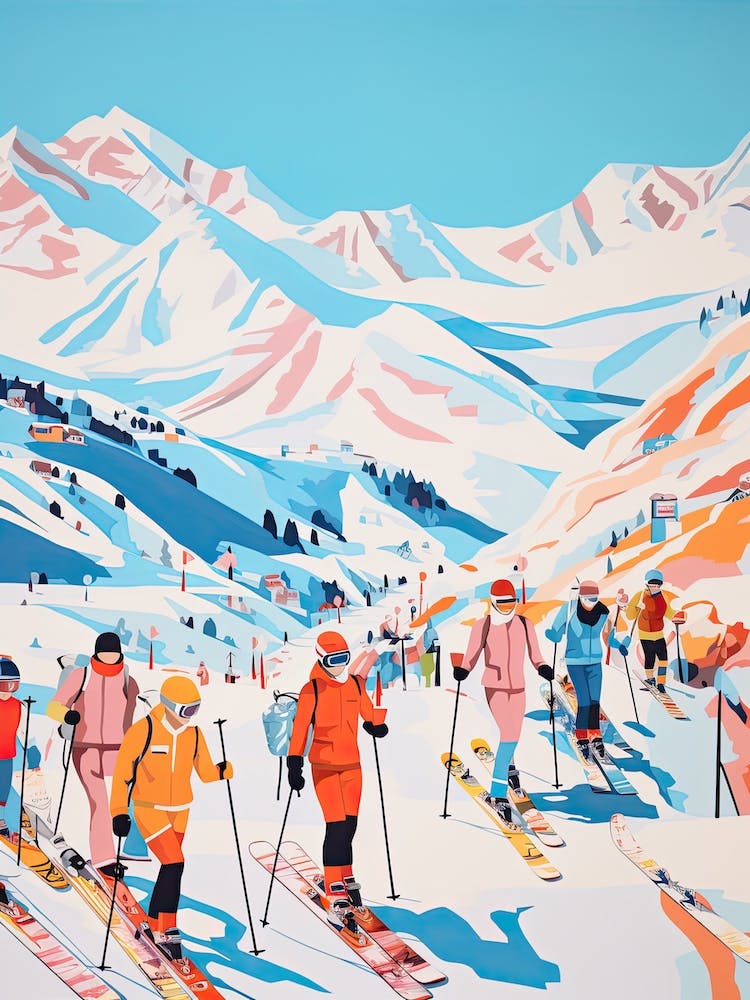 Verbier   Switzerland, Ski Resort Illustration 2