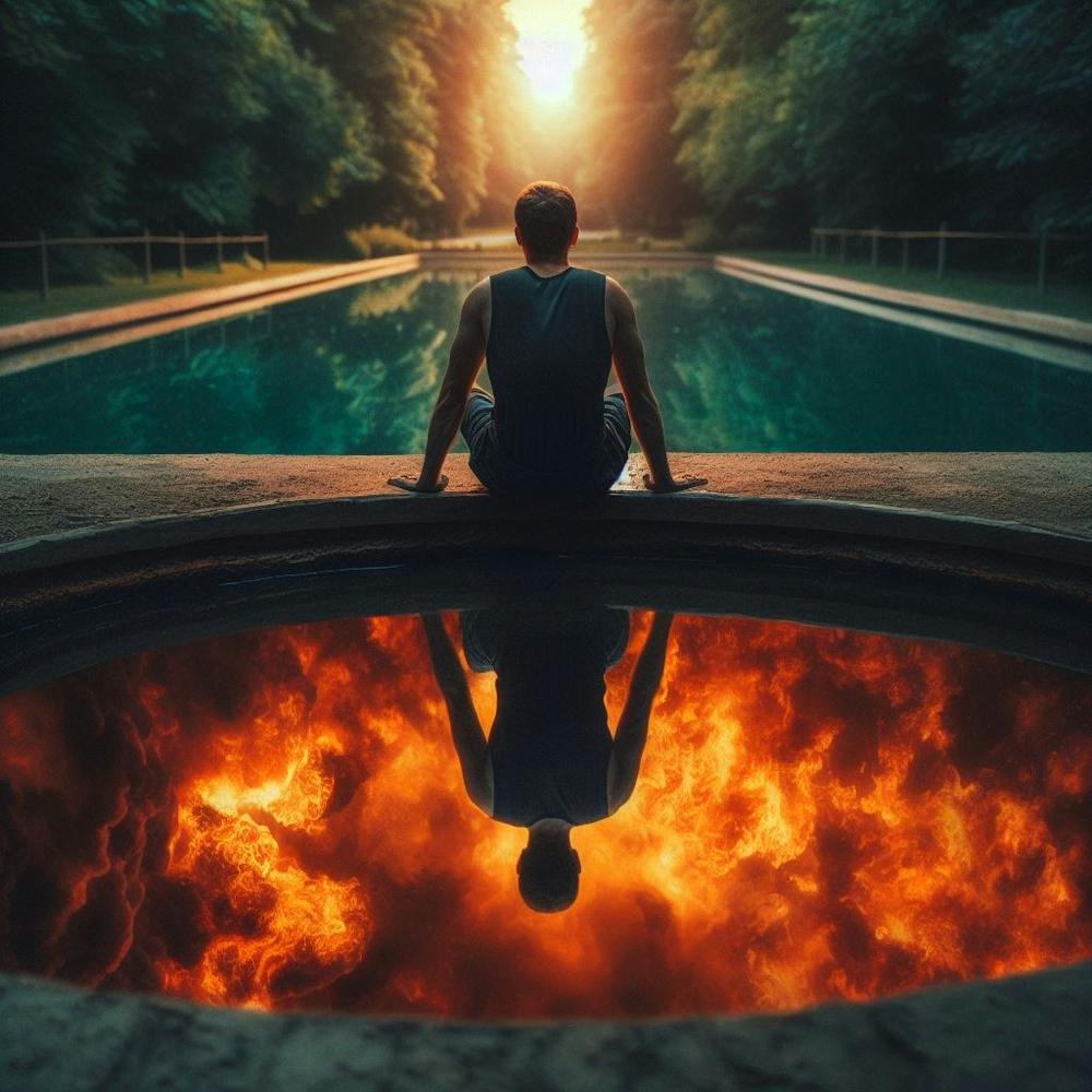 Homme Dans Une Piscine