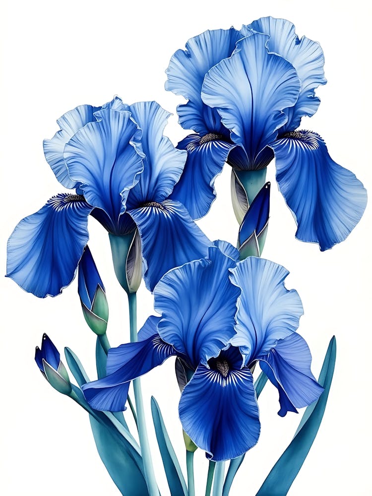 Schwebendes Blaues Blumenmotiv
