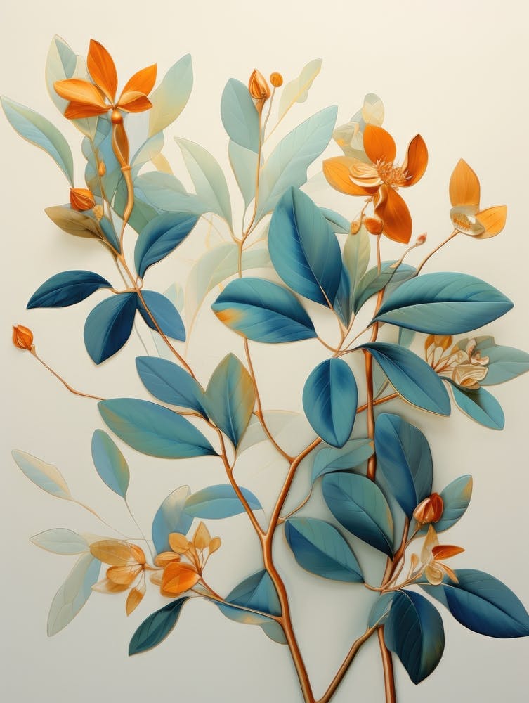 Blue And Orange Flowers