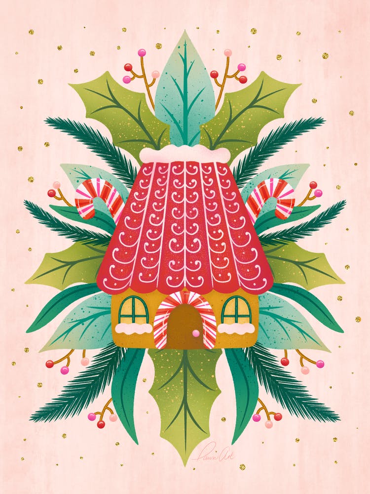 Red Gingerbread Cabin