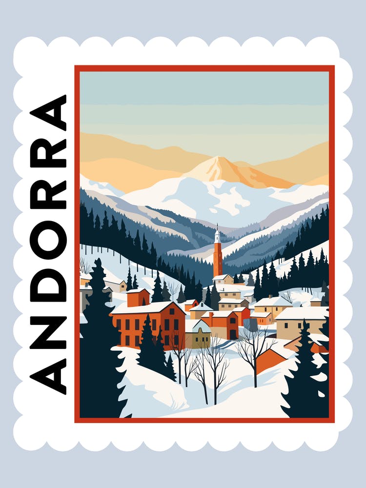 Andorra 2 Travel Stamp Poster