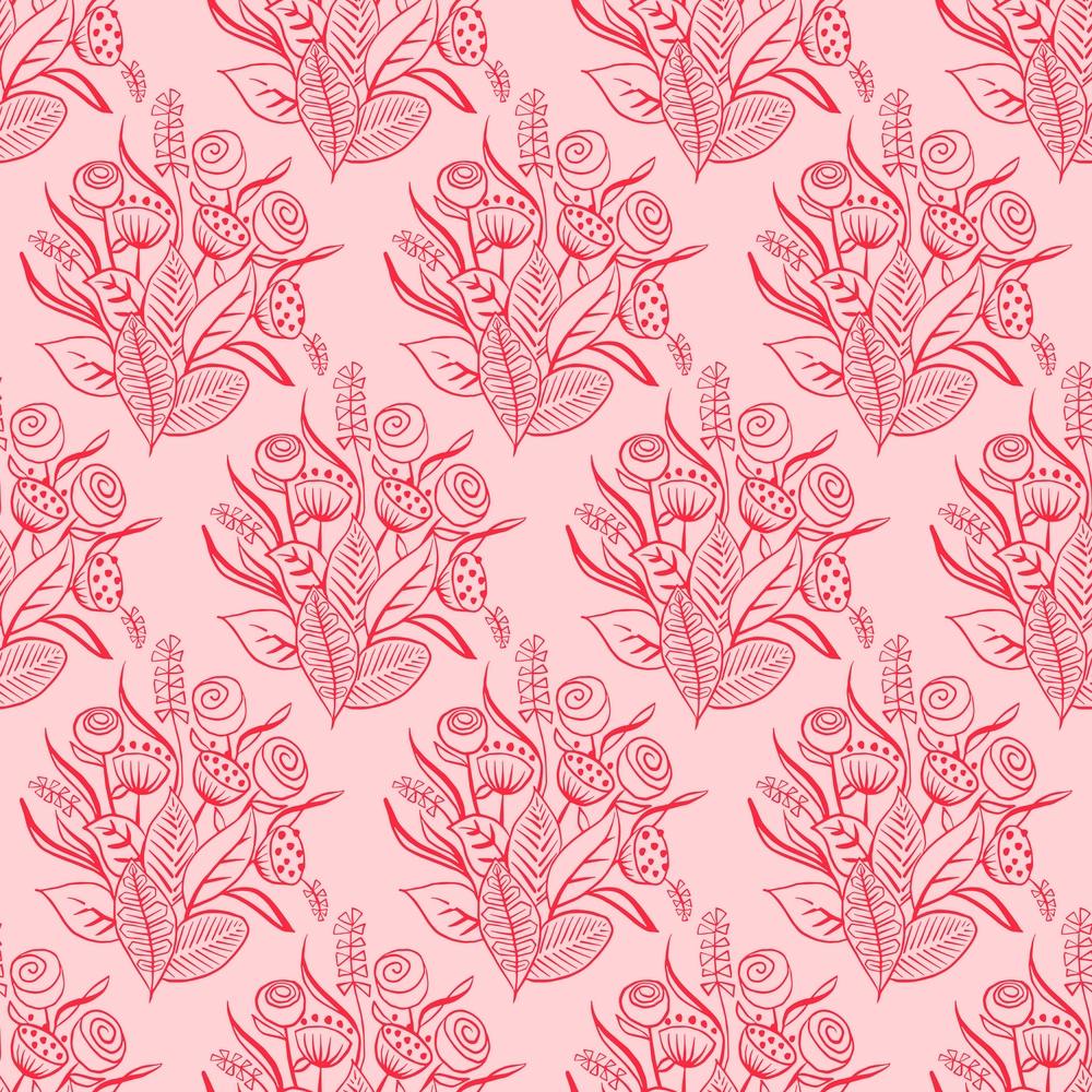 Pink Abstract Blooms Pattern