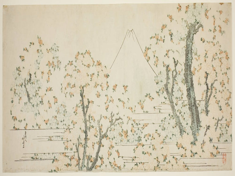 Fuji And Cherry Blossom, Katsushika Hokusai