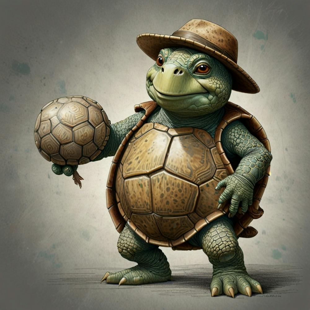Turtle With A Soccer Ball