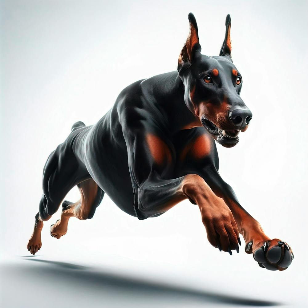 Doberman White Background Photography Copia