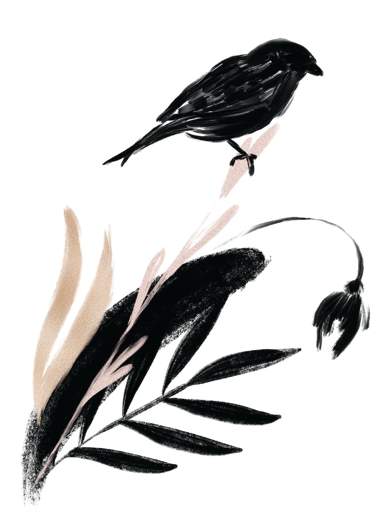 Delicate Floral Bird