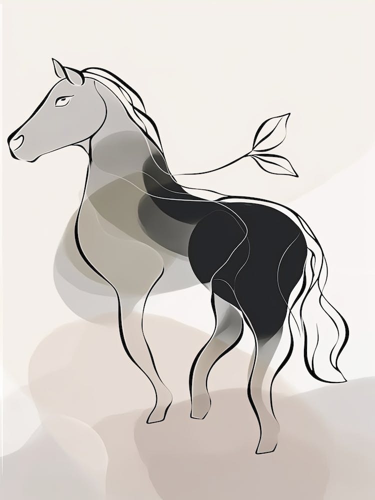 Horse Line Art Abstract 3