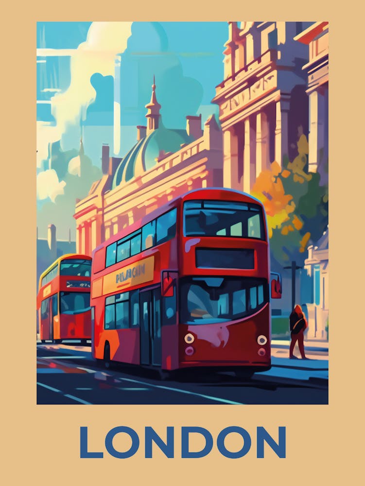 London Bus Old art print.