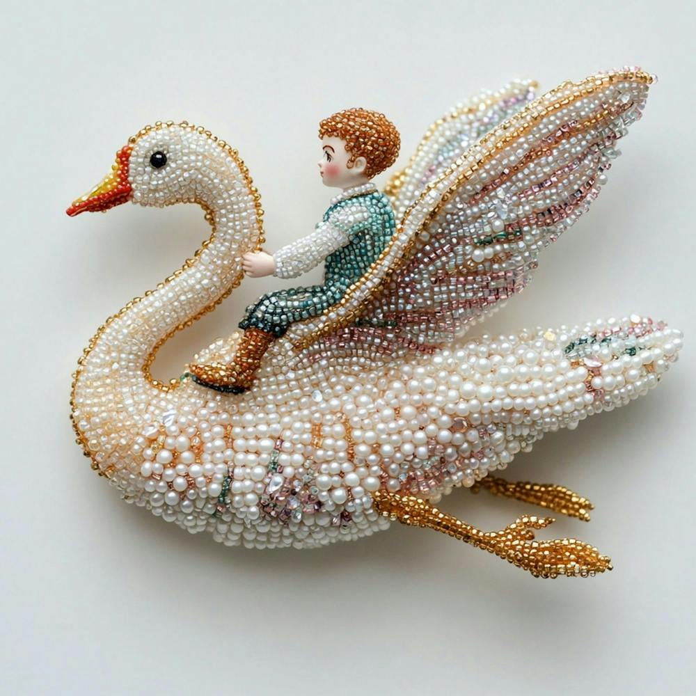 Neverlatebreak A Finely Crafted Beaded Embroidery Brooch Inspir