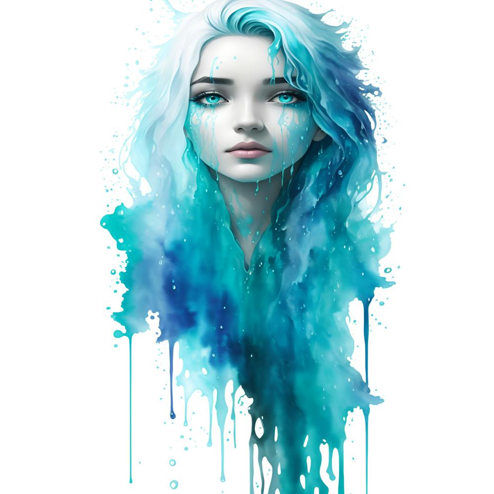 Blue Girl With Blue Hair