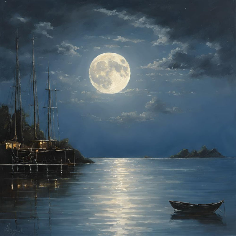 Full Moon Over The Sea