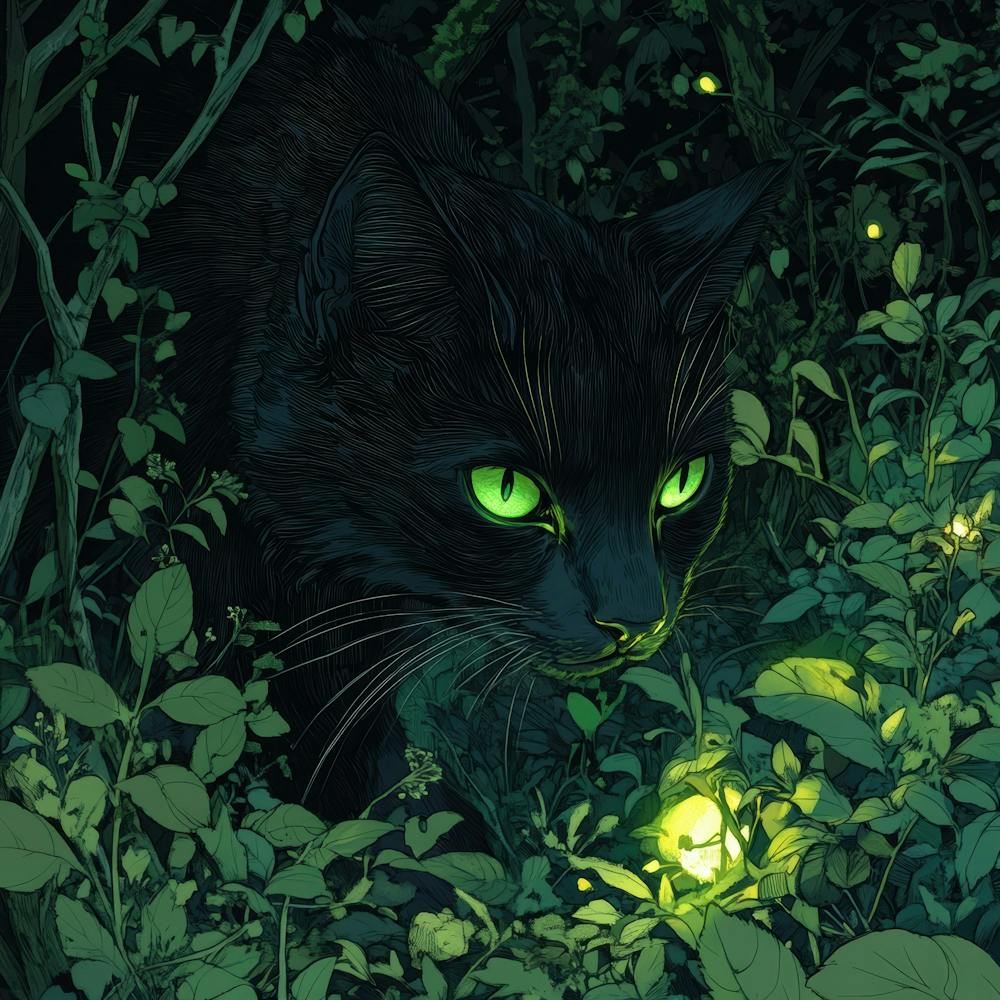 Black Cat In The Woods 1