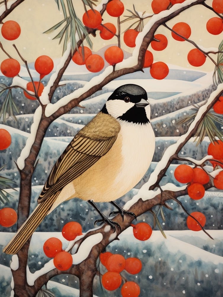 Bird Illustration Carolina Chickadee 4