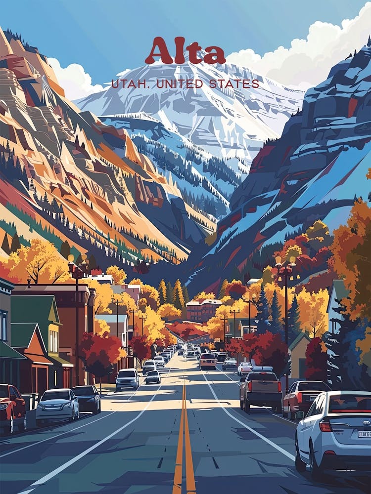 Alta Utah Ski Area Travel Art
