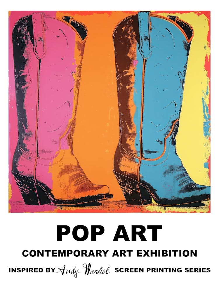 Poster Cowboy Boots Pop Art 4