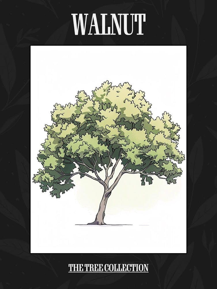 Walnut Tree Pixel Illustration 2 Poster