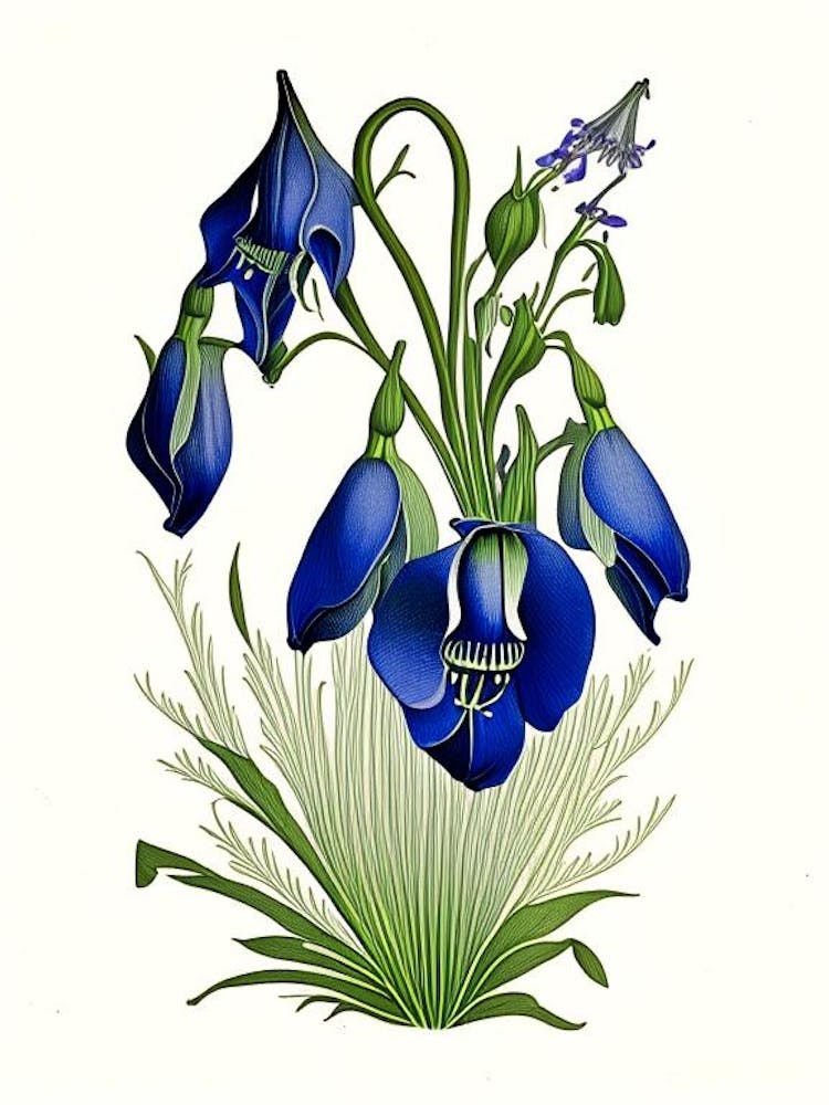Harebell Wildflower Vintage Botanical