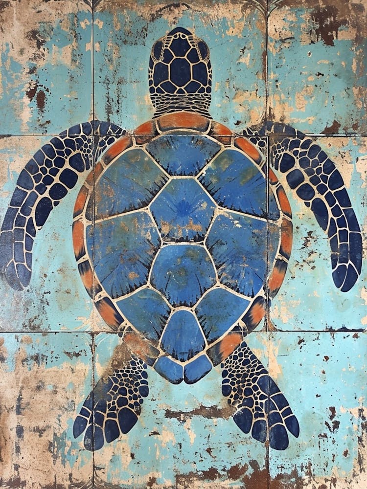Blue Tiled Sea Turtle