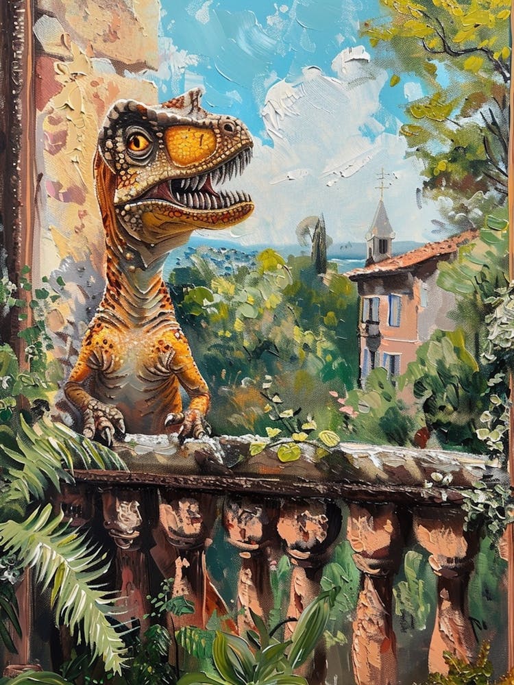 Dinosaur & The Balcony Painting 3