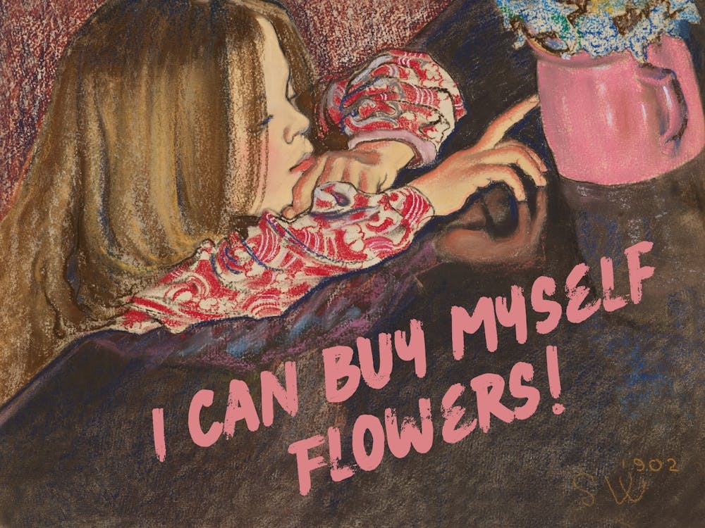Ich kann mir selbst Blumen kaufen Vintage verändert trendige Kunstdeko