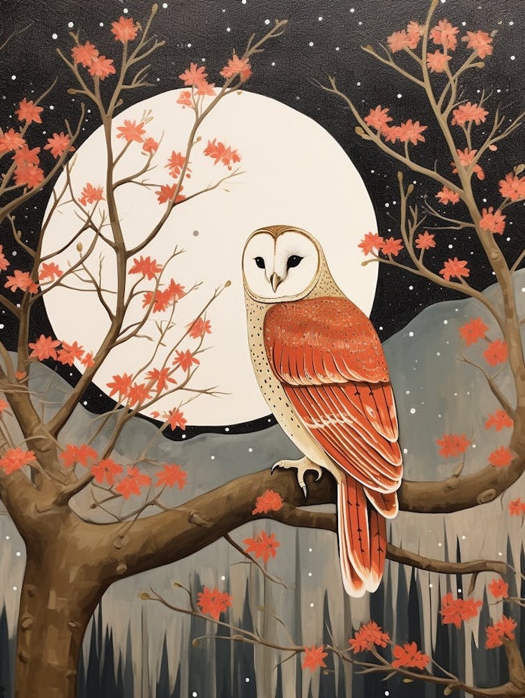 Bird Illustration Barn Owl 1