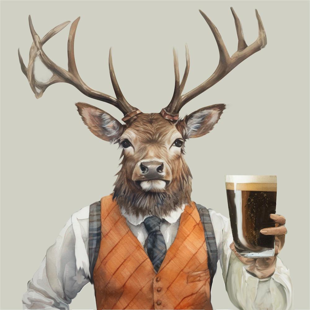 Guiness Stag Final Orange Final Flattened Plain