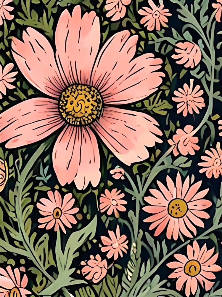 William Morris Pink Flowers 2