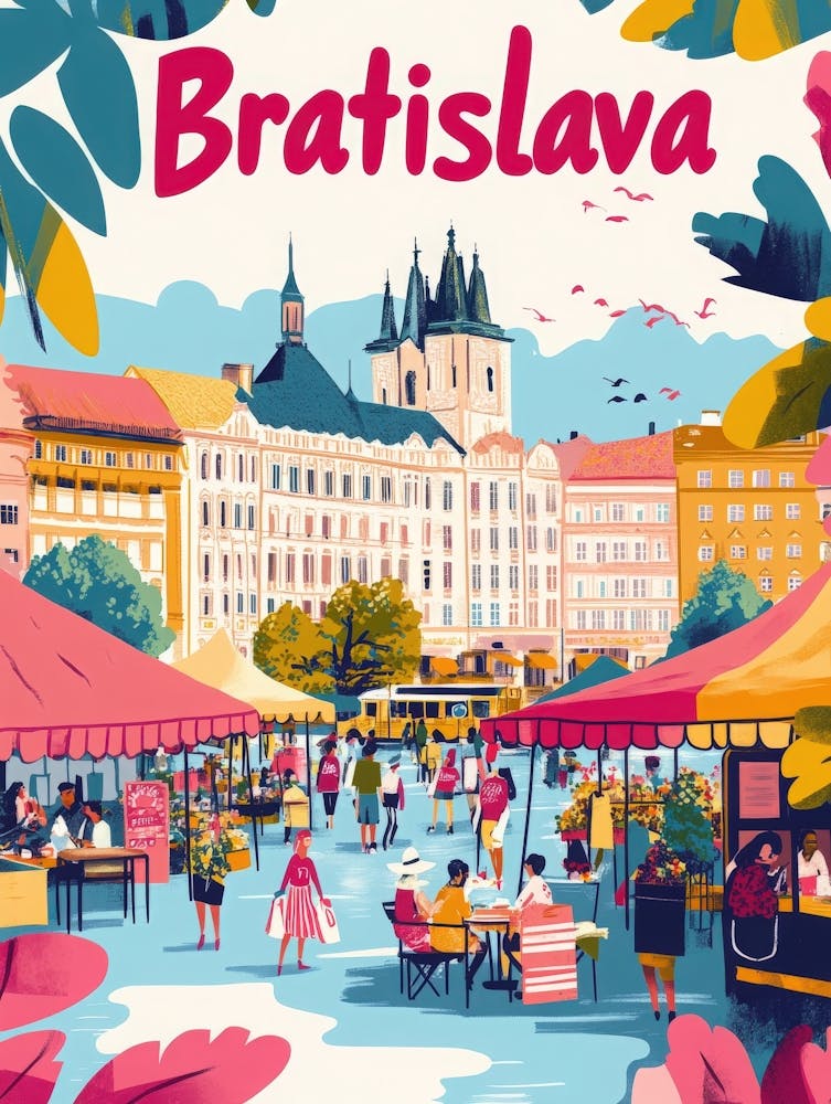 Aihrgdesign A 1970s Inspired Travel Poster For Bratislava 3