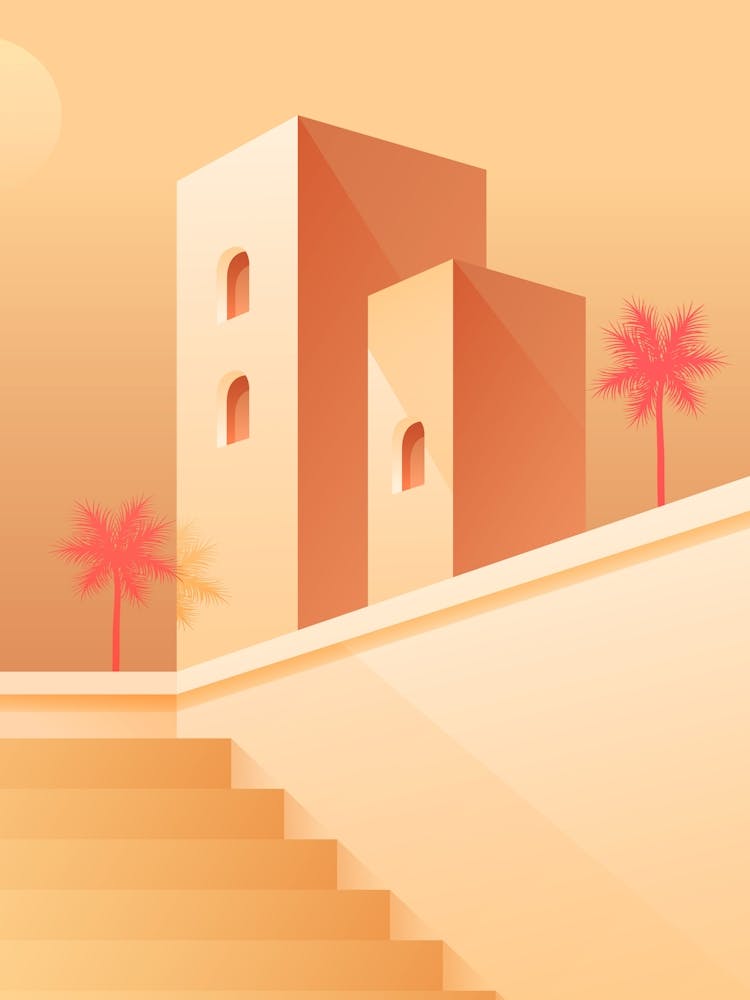 Egyptian City — boho travel poster