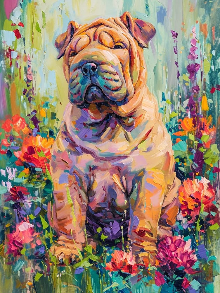 Chinese Shar Pei Acrylic Painting 7