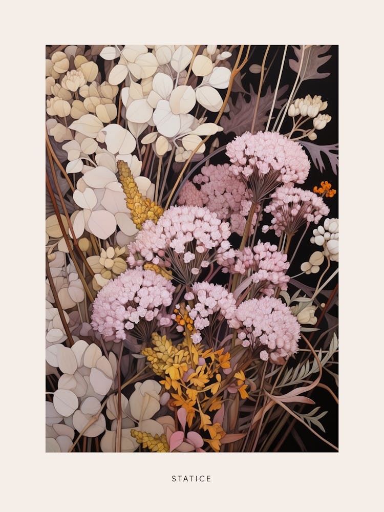 Flower Illustration Statice 3 Poster