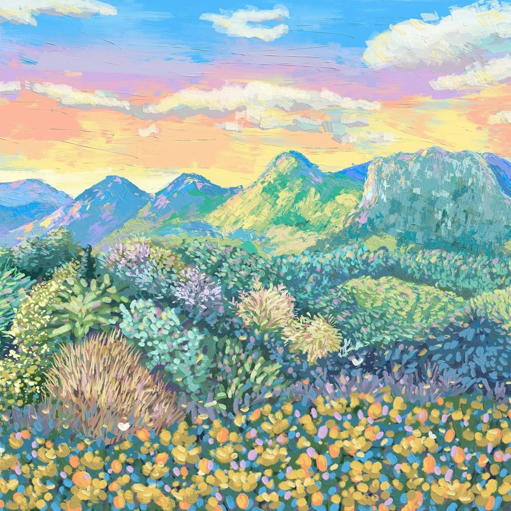 Sonnenuntergang in den Bergen 33