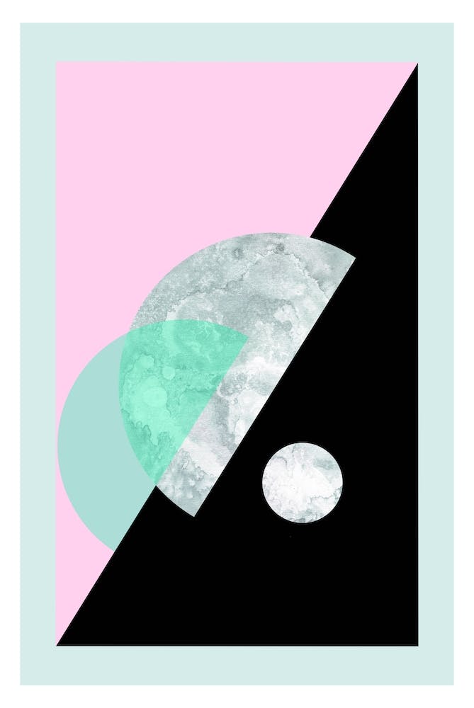 Pastel Moon Geometric