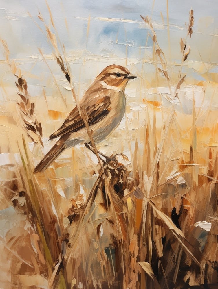 Peinture d'oiseau Moineau 6