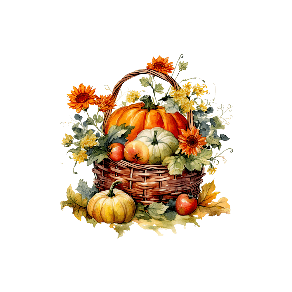 Pumpkins In A Basket