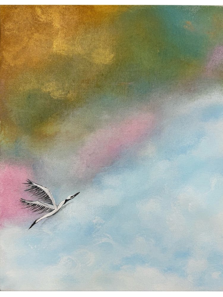 A footloose! A 14x11 inches canvas, acrylic painted. An amazing pair for your empty wall.