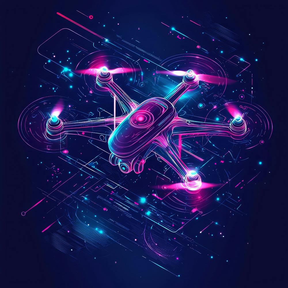 Drone Flying In Space 1