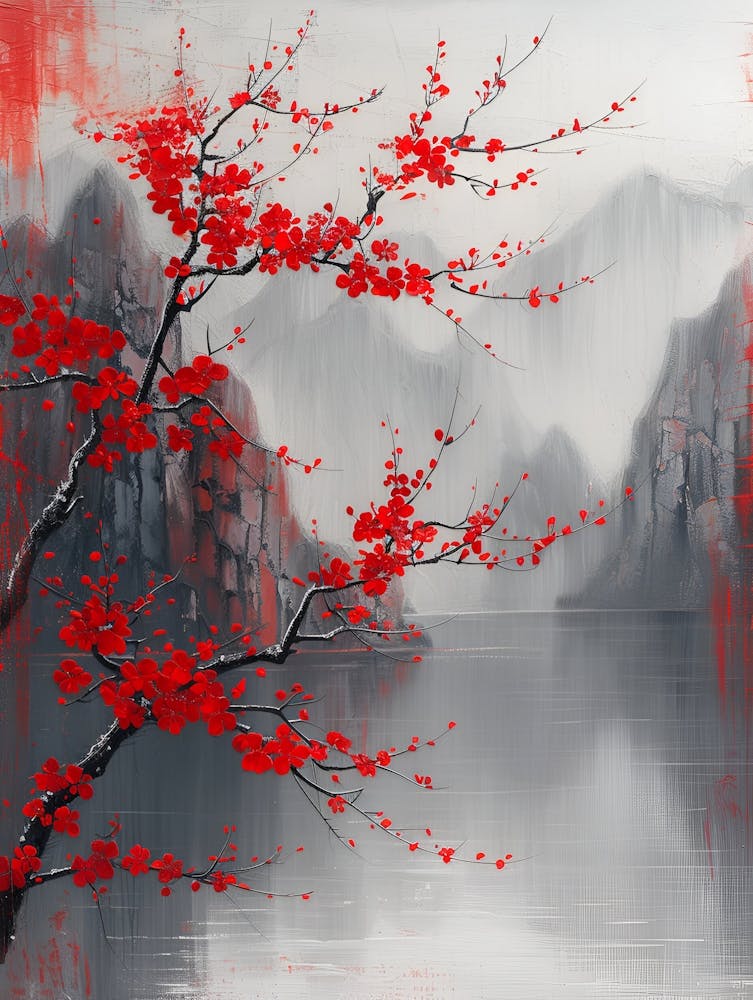 Red Cherry Blossoms