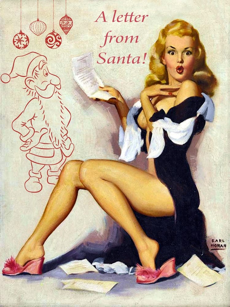 Pin-up sexy avec une lettre du Père Noël