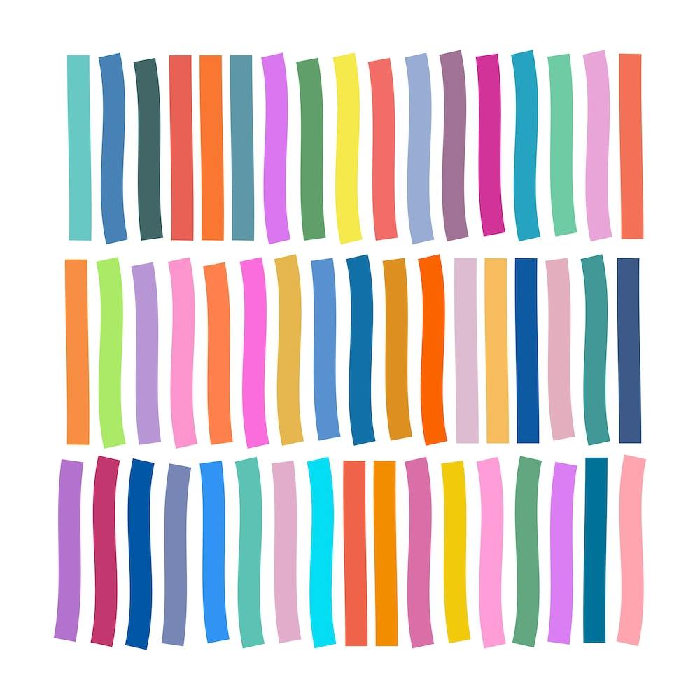 Cute Geometric Lines Stripes in Multicolor Rainbow