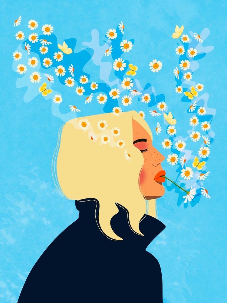 Girlsmokingflowers