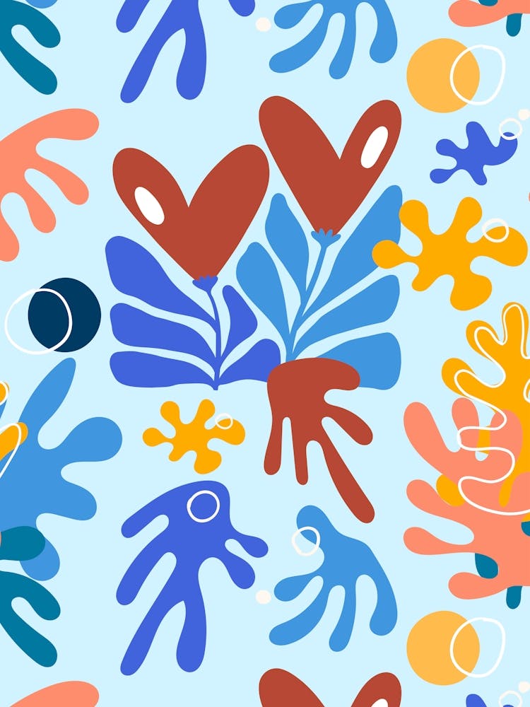 St. Valentines Day Henri Matisse style abstract poster 1