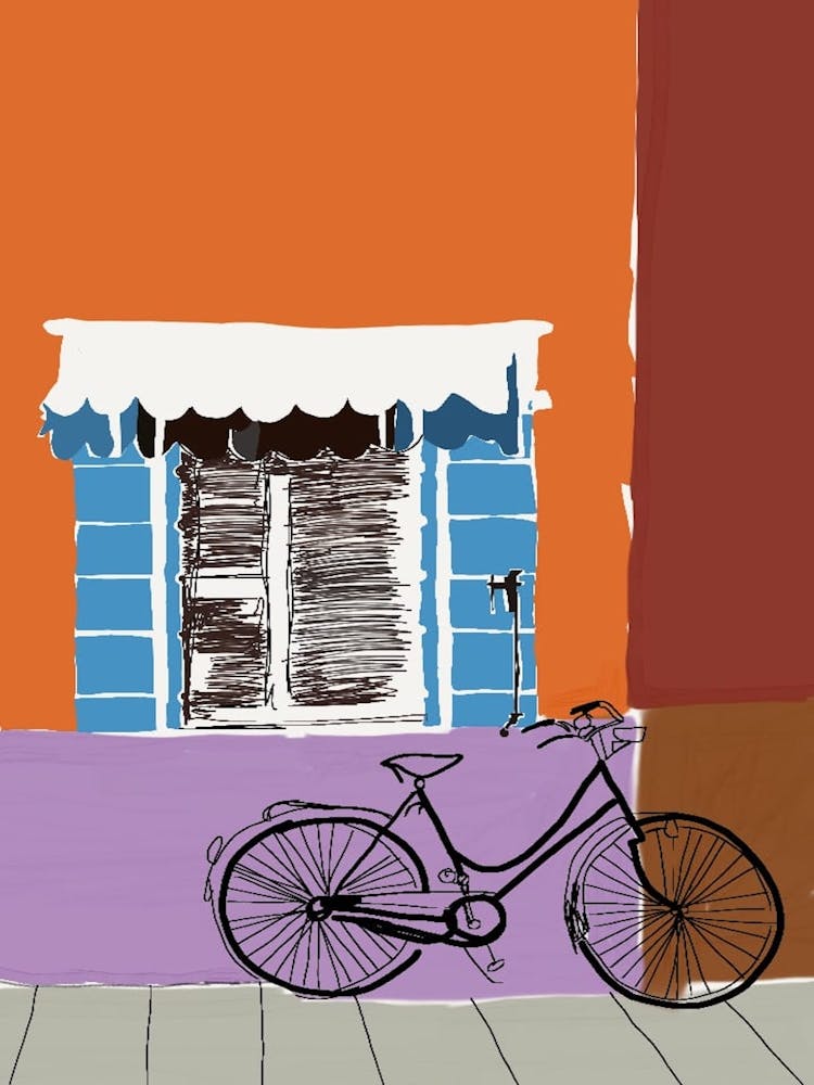 Bicycle In Front Of House
