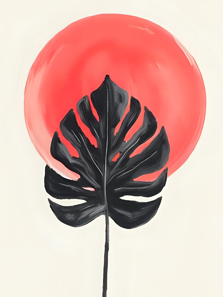 Sunset With A Leaf 1