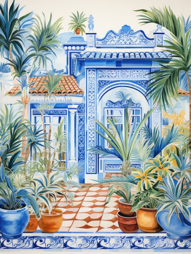 Blue And White House