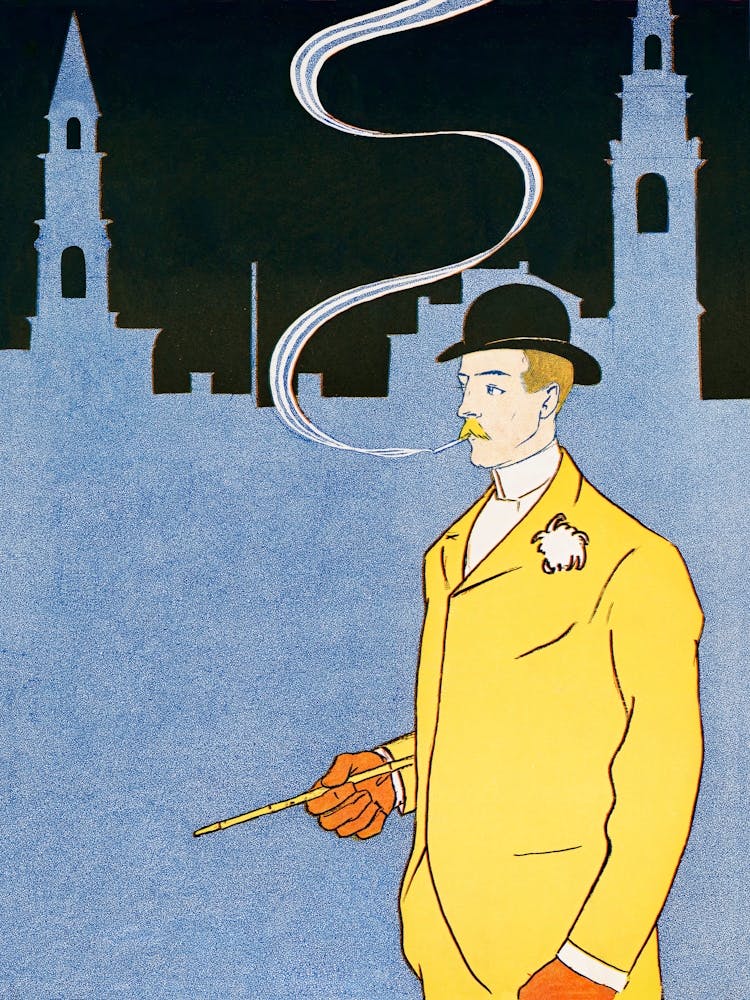 Mann im gelben Anzug Illustration, Edward Penfield