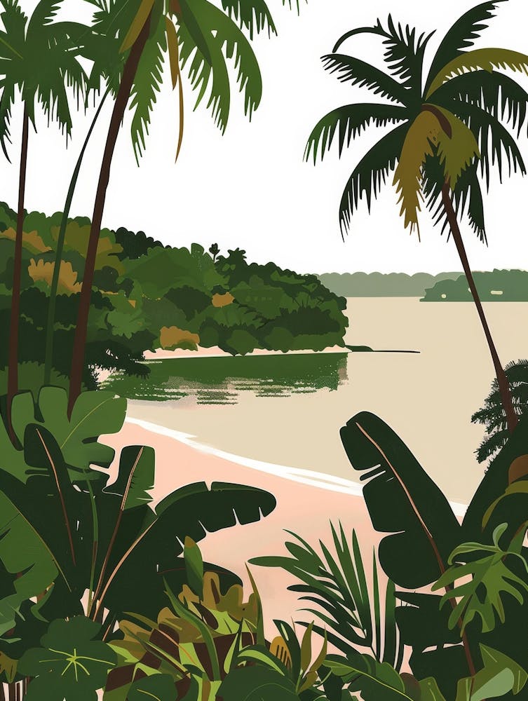 Tropical Landscape With Palm Trees 1